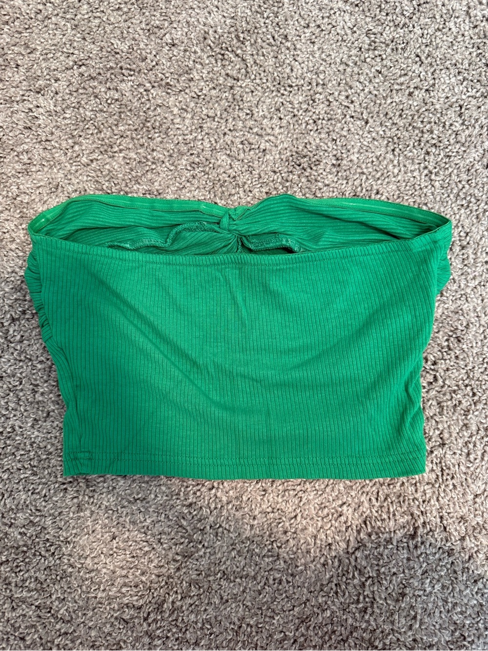 Green Ribbed Tube Top - Picture 2 of 2